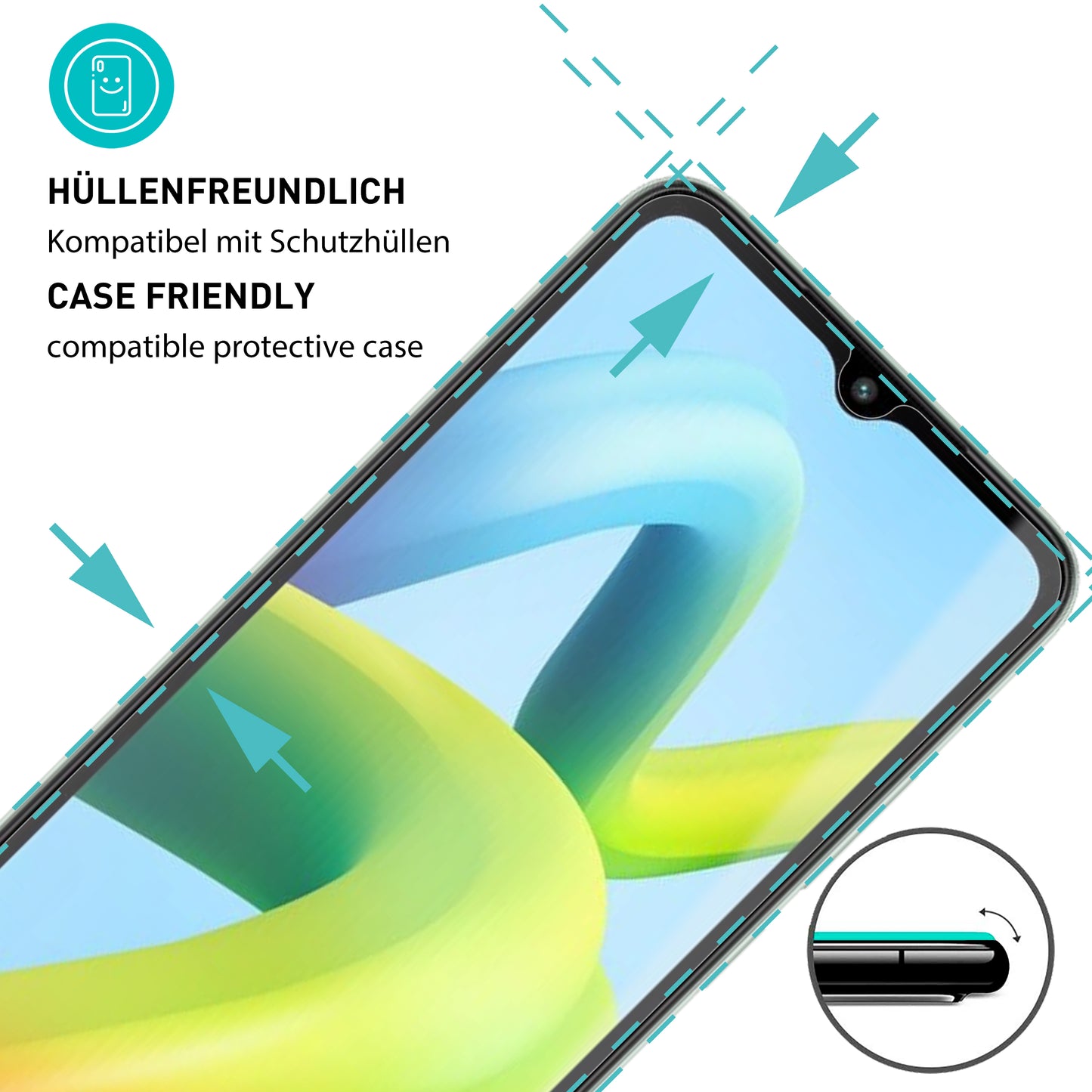 smartect Protective Glass Clear for Xiaomi Redmi A2 / A1 / A1+, 3 pieces
