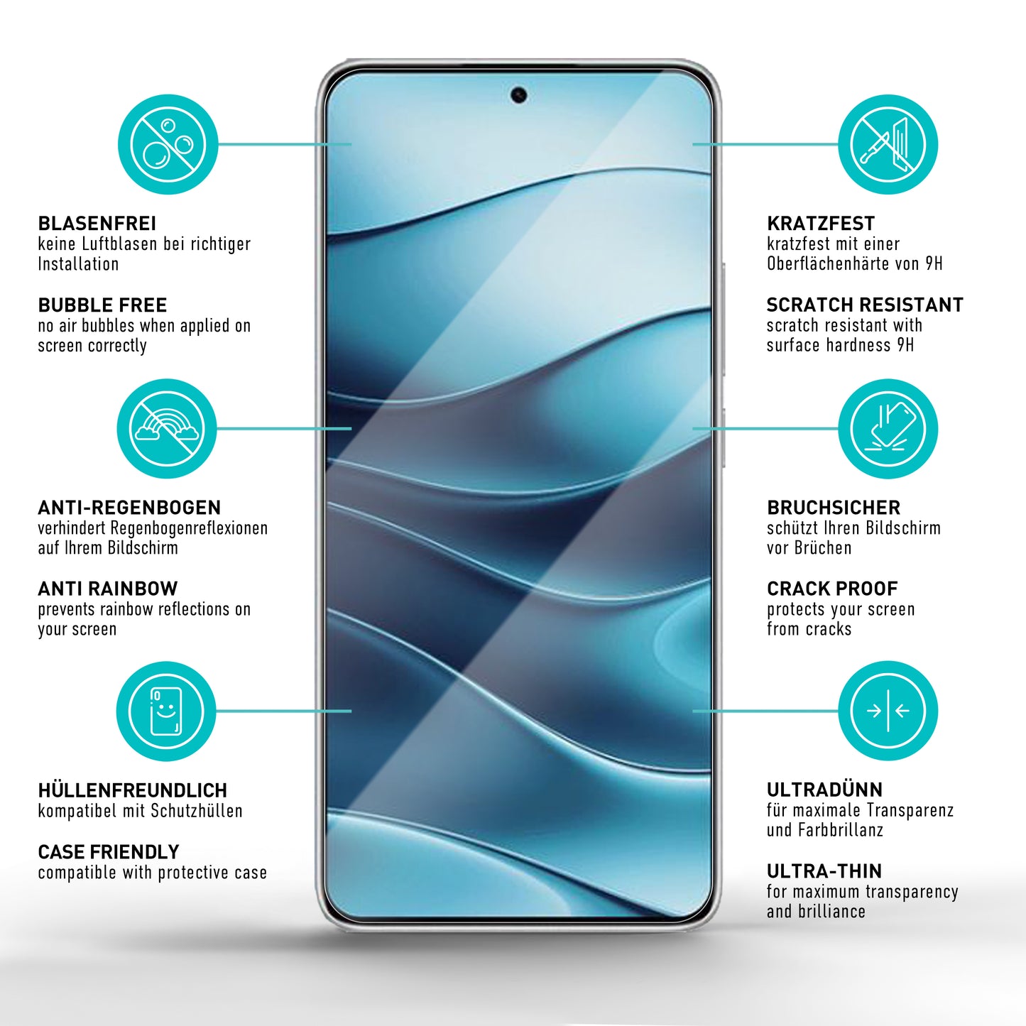 smartect Schutzglas Klar für Xiaomi Redmi Note 14, 3 Stück