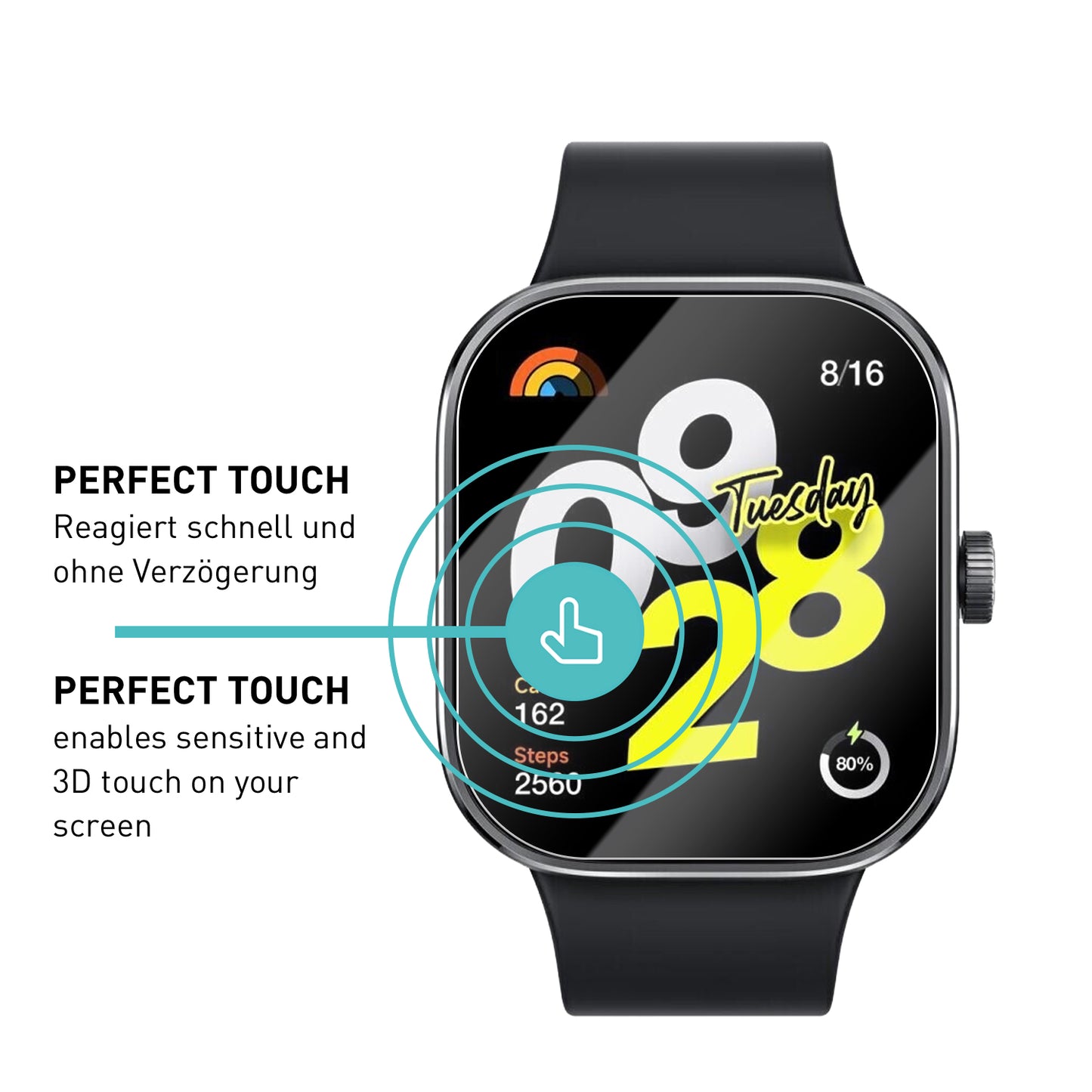 smartect Protective Glass Clear for Xiaomi Redmi Watch 4, 3 pieces