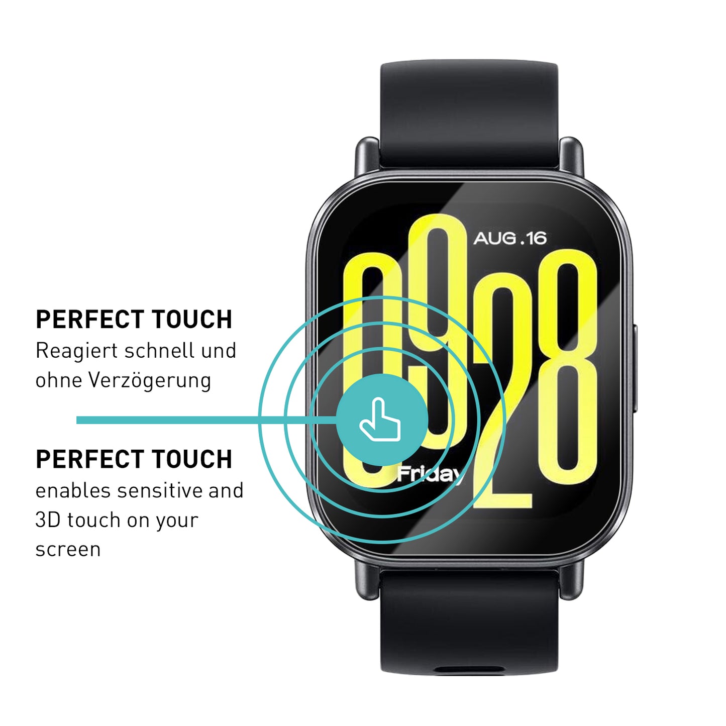 smartect Schutzglas Klar für Xiaomi Redmi Watch 5 Active, 3 Stück
