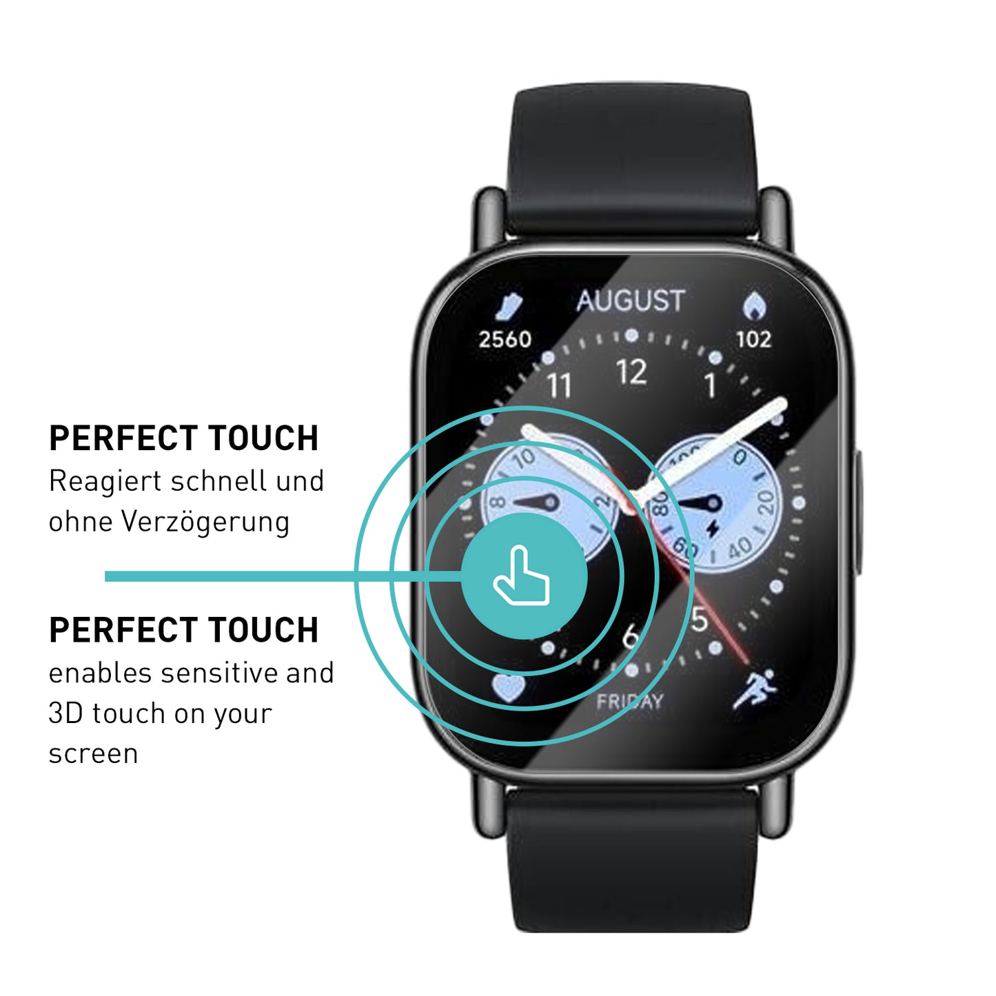 smartect Schutzglas Klar für Xiaomi Redmi Watch 5 Lite, 3 Stück