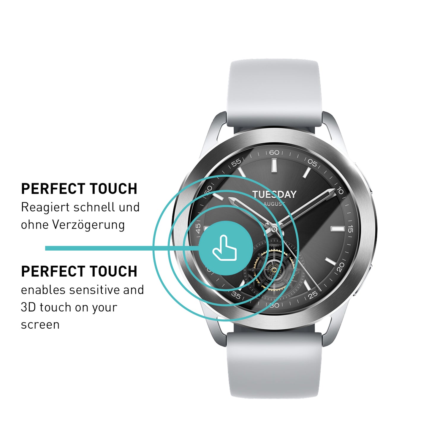smartect Schutzglas Klar für Xiaomi Watch S3, 3 Stück