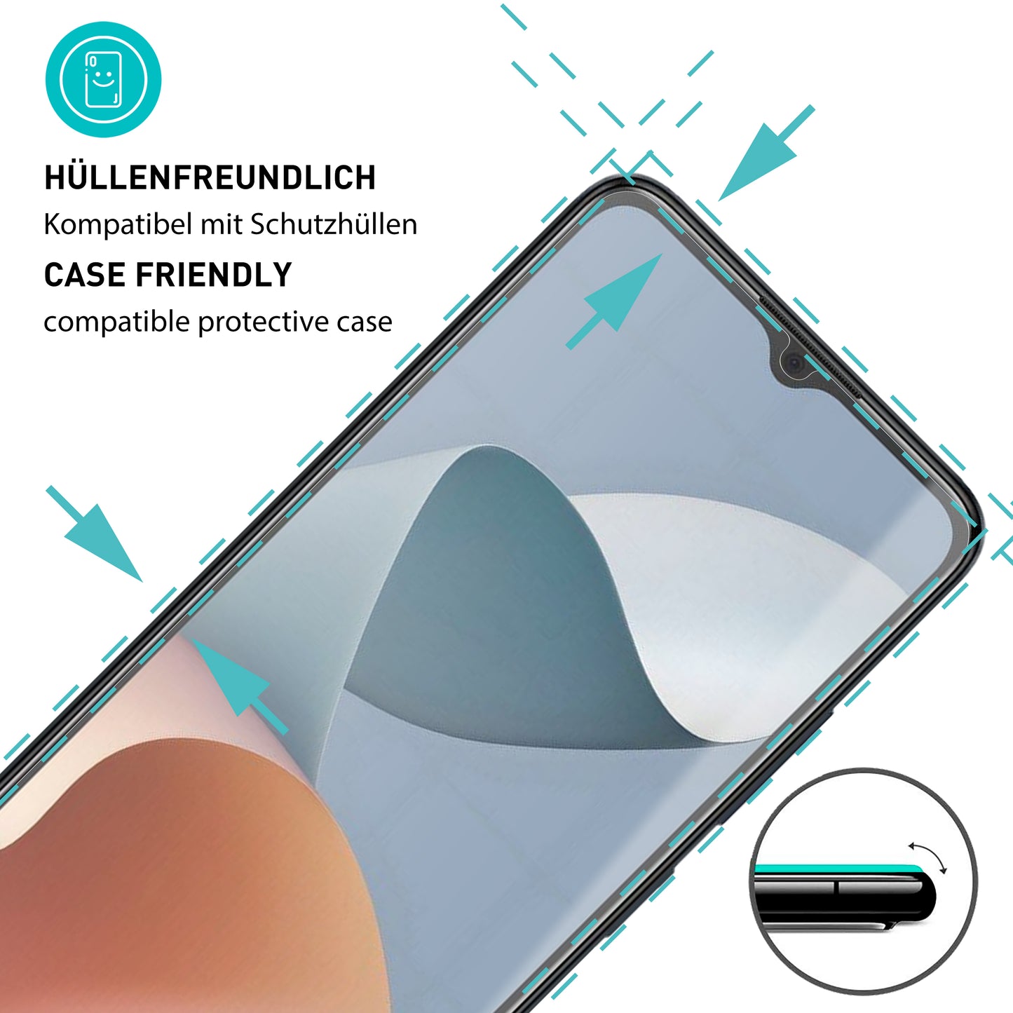 smartect Schutzglas Klar für ZTE Blade A34, 3 Stück
