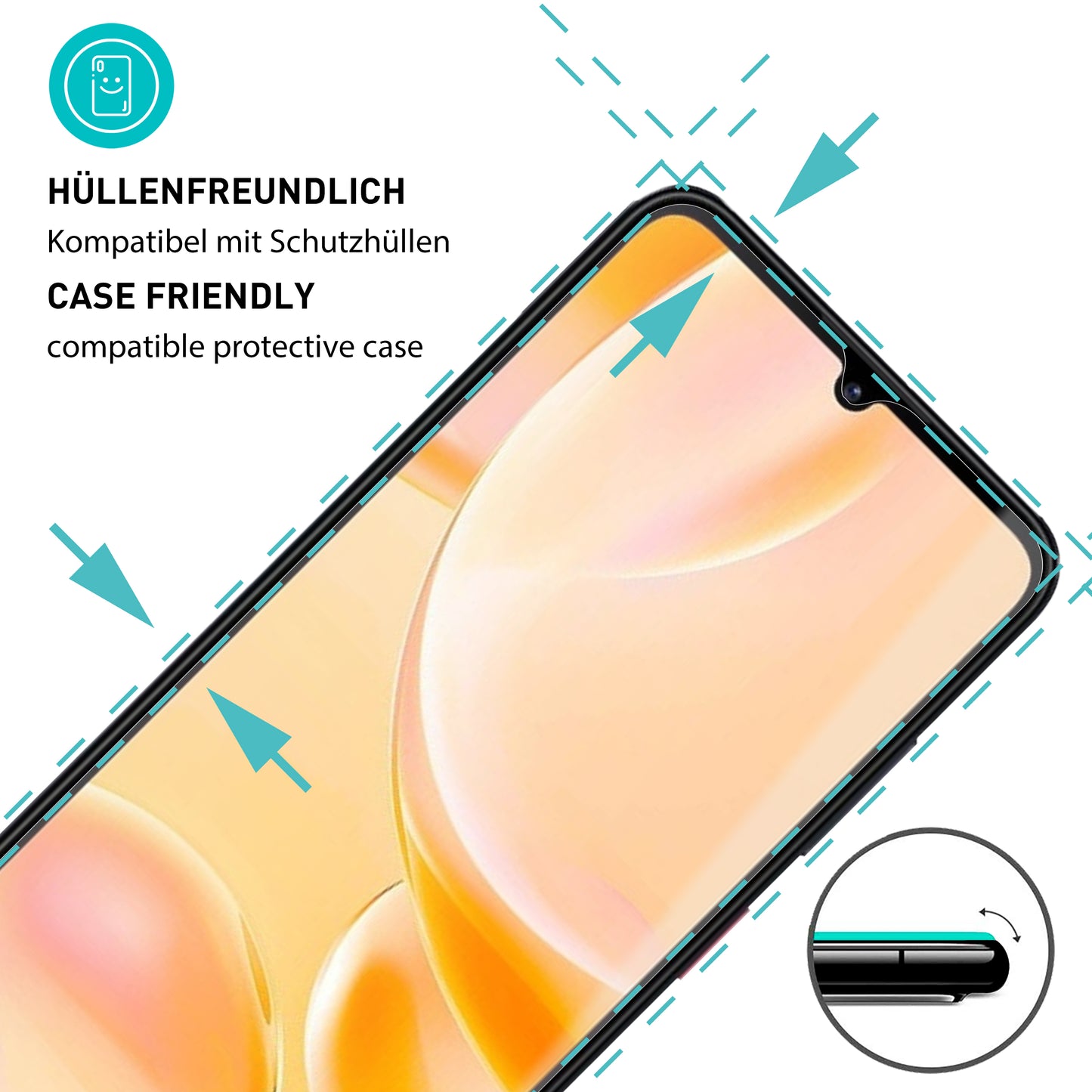 smartect Schutzglas Klar für ZTE Blade A55, 3 Stück
