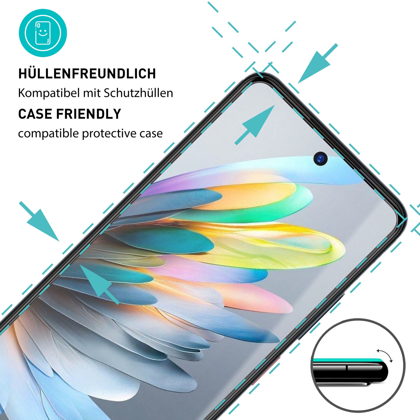 smartect Schutzglas Klar für ZTE Blade A75, 3 Stück