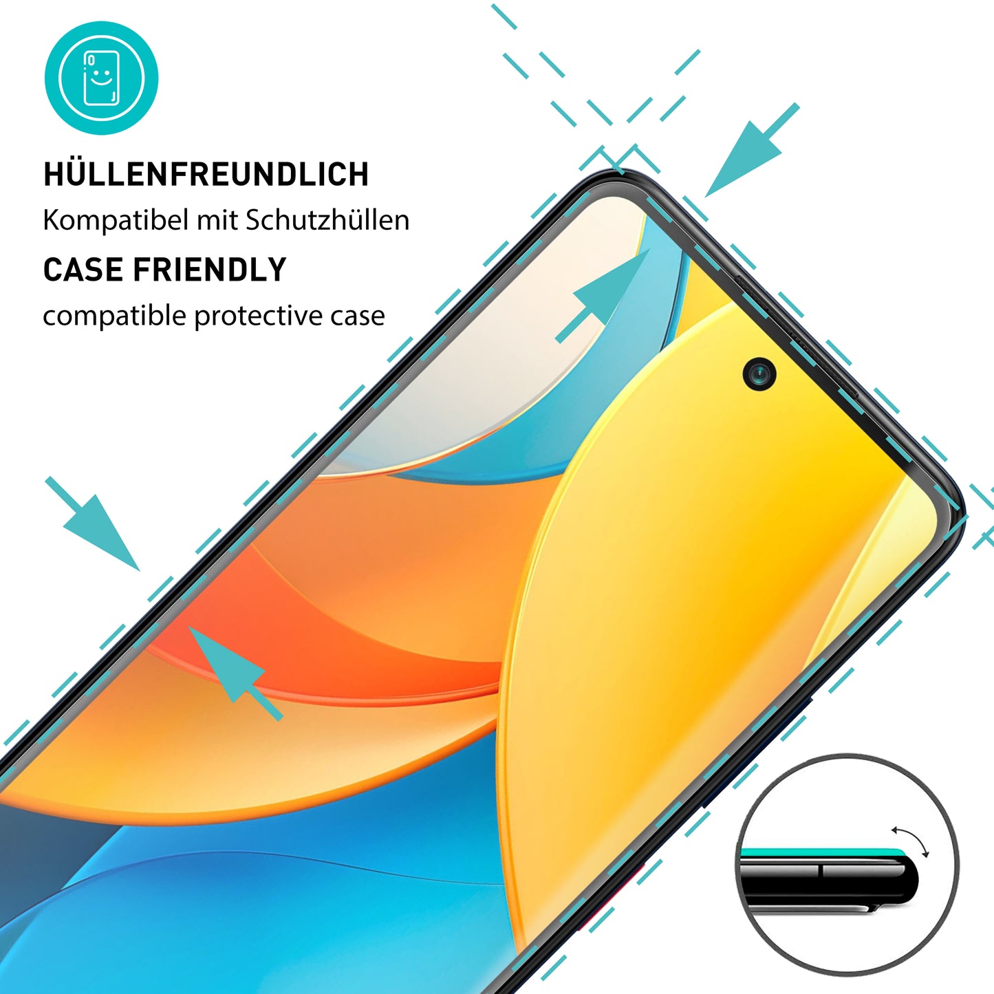 smartect Schutzglas Klar für ZTE Blade V60 Vita, 3 Stück