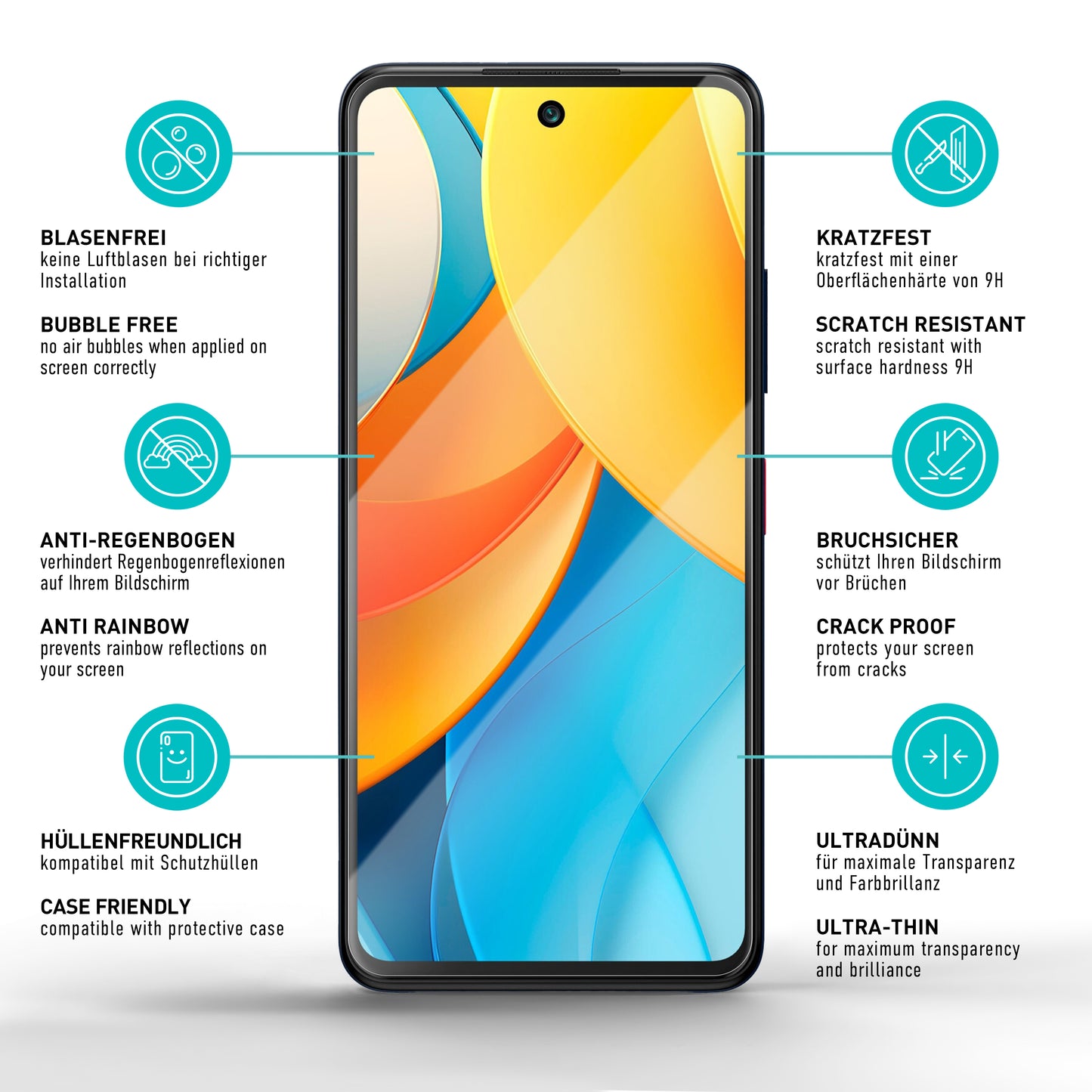 smartect Schutzglas Klar für ZTE Blade V60 Vita, 3 Stück