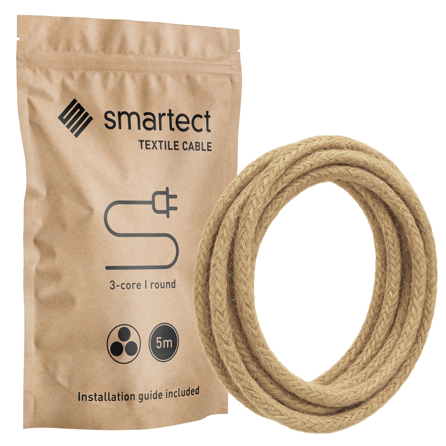 smartect Textilkabel Rund (3 x 0.75 mm²)
