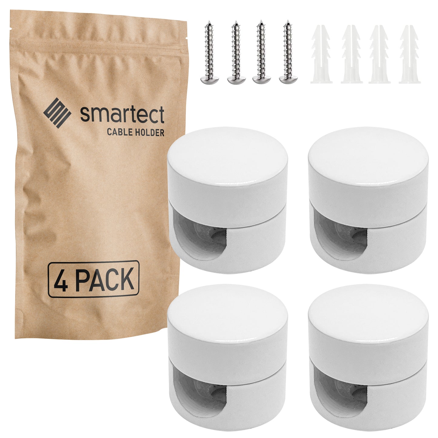 smartect Wand- und Deckenpins Aluminium für Lampenkabel
