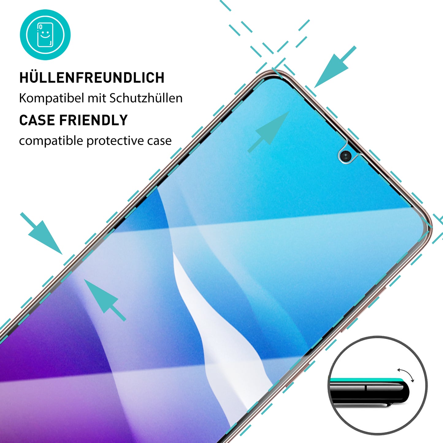 smartect Schutzglas Klar für Samsung Galaxy S23, 2 x Front + 2 x Cam