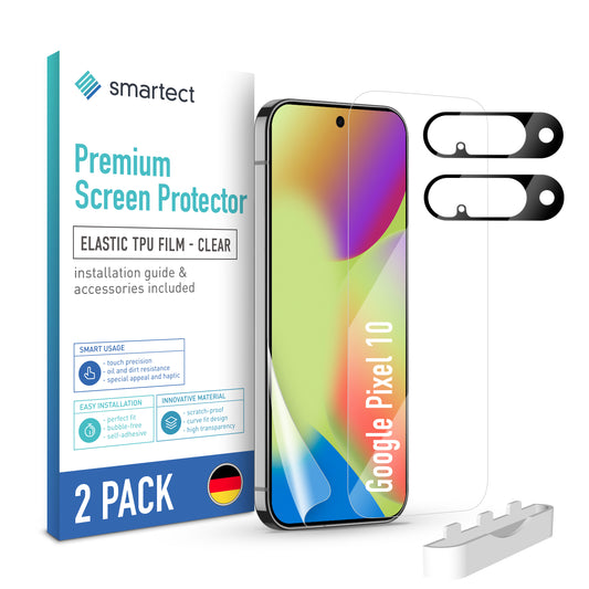 smartect TPU Schutzfolie Klar für Google Pixel 10, 2 x Front + 2 x Cam