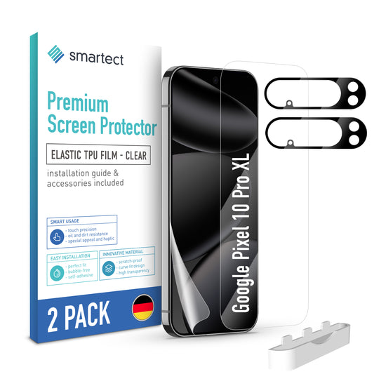 smartect TPU Schutzfolie Klar für Google Pixel 10 Pro XL, 2 x Front + 2 x Cam
