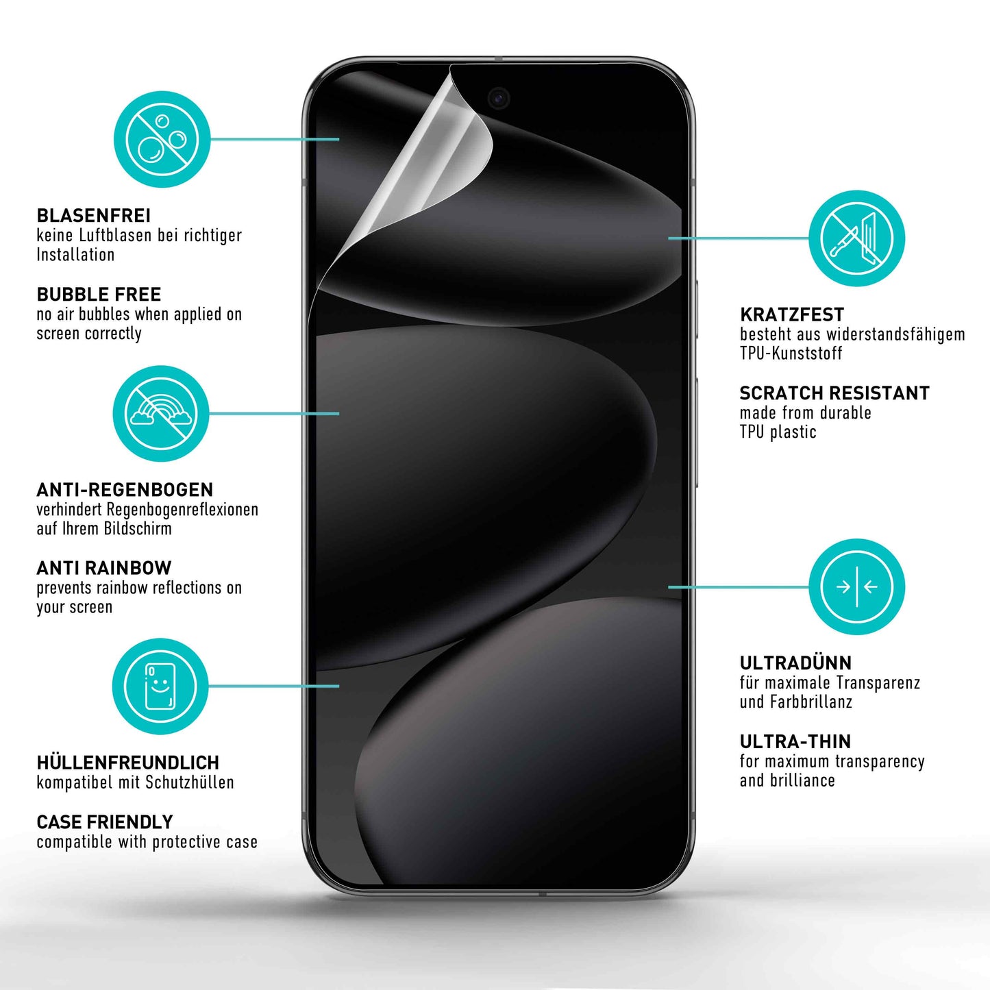 smartect TPU Schutzfolie Klar für Google Pixel 10 Pro XL, 2 x Front + 2 x Cam
