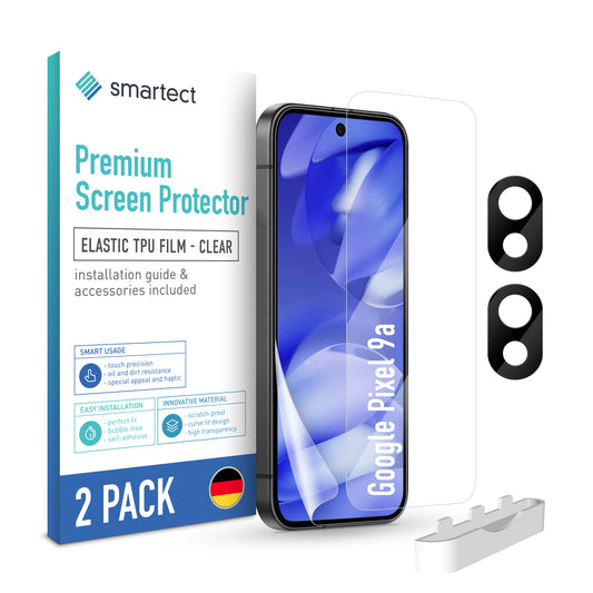 smartect TPU Schutzfolie Klar für Google Pixel 9a, 2 x Front + 2 x Cam