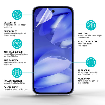 smartect TPU Schutzfolie Klar für Google Pixel 9a, 2 x Front + 2 x Cam