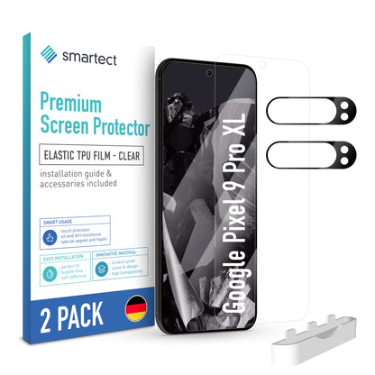 smartect TPU Schutzfolie Klar für Google Pixel 9 Pro XL, 2 x Front + 2 x Cam