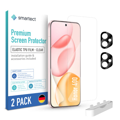 smartect TPU Schutzfolie Klar für Honor 400, 2 x Front + 2 x Cam