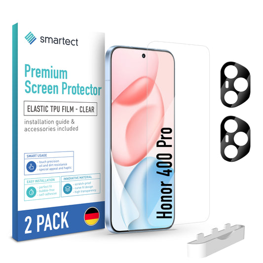 smartect TPU Schutzfolie Klar für Honor 400 Pro, 2 x Front + 2 x Cam