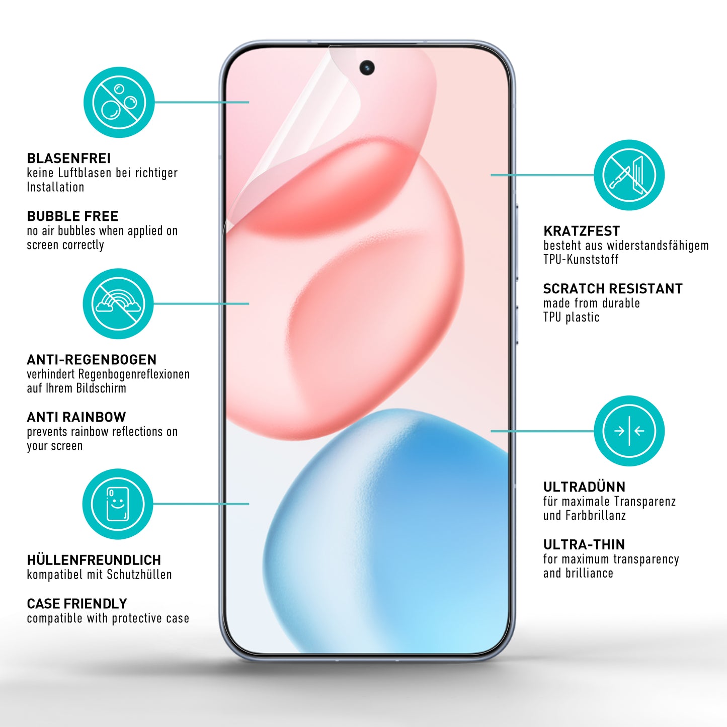 smartect TPU Schutzfolie Klar für Honor 400 Pro, 2 x Front + 2 x Cam
