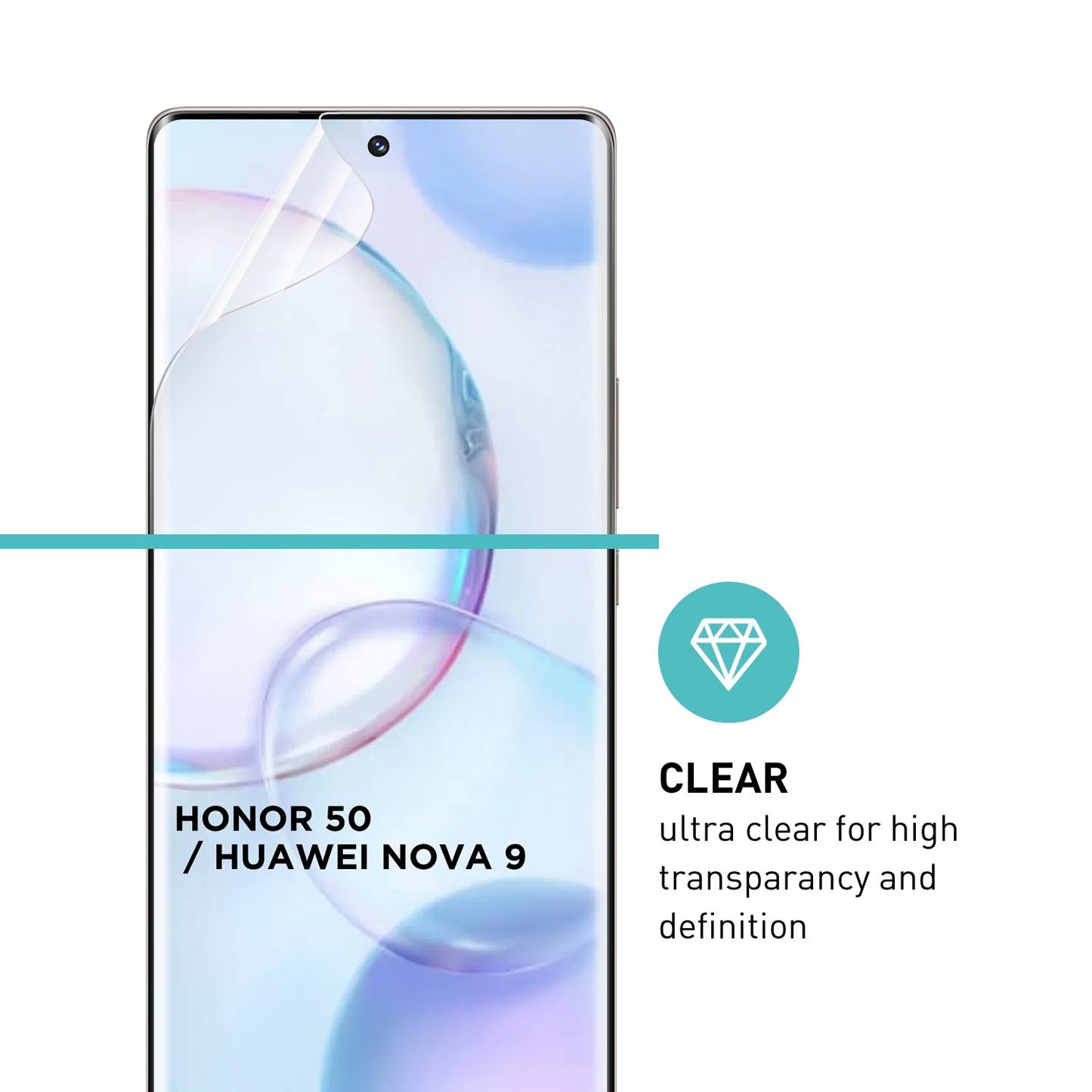 smartect TPU Schutzfolie Klar für Honor 50 / Huawei Nova 9, 2 x Front + 2 x Cam