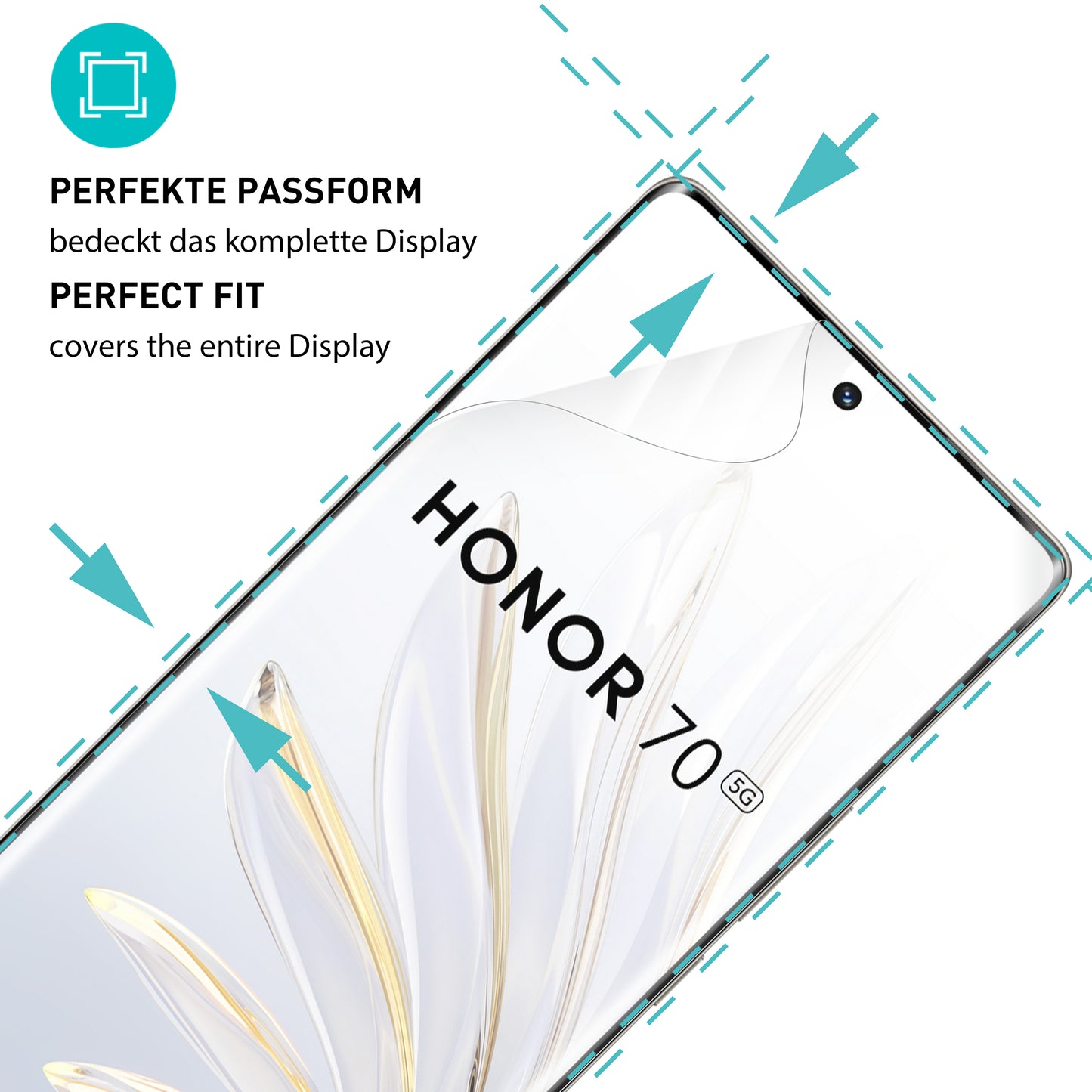 smartect TPU Schutzfolie Klar für Honor 70, 2 x Front