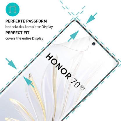 smartect TPU Schutzfolie Klar für Honor 70, 2 x Front