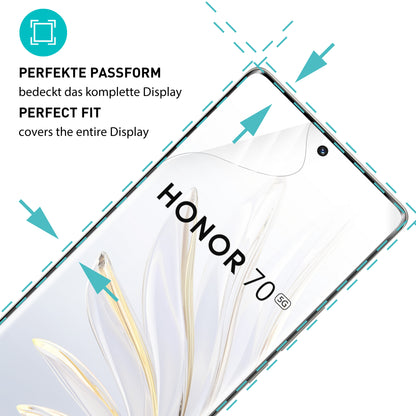 smartect TPU Schutzfolie Klar für Honor 70, 2 x Front + 2 x Cam