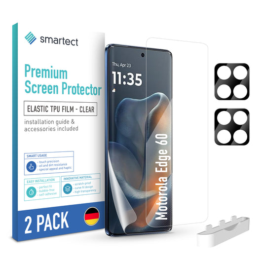 smartect TPU Schutzfolie Klar für Motorola Edge 60 , 2 x Front + 2 x Cam