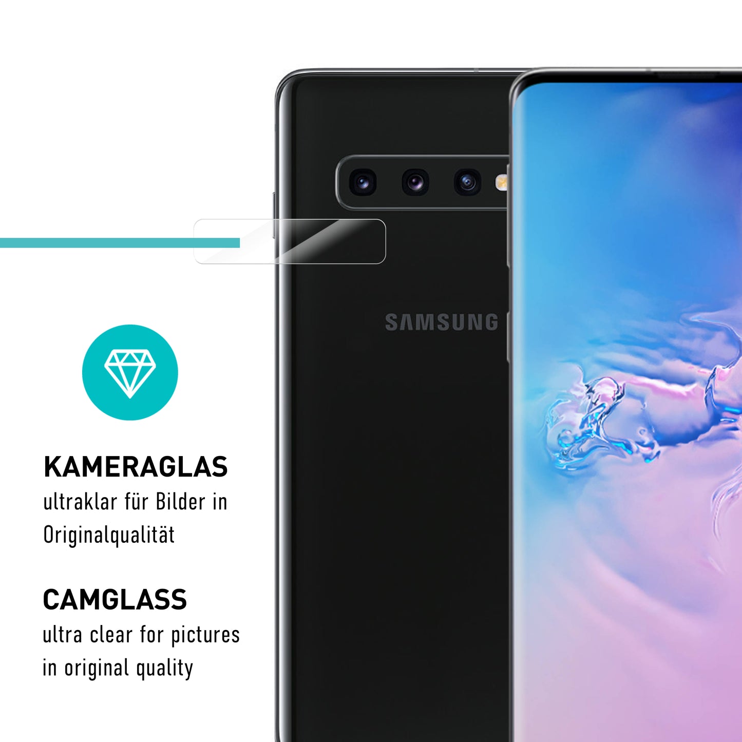 smartect TPU Schutzfolie Klar für Samsung Galaxy S10, 2 x Front + 2 x Cam