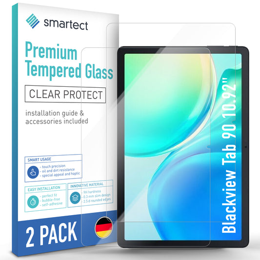smartect Schutzglas Klar für Blackview Tab 90 10.92", 2 Stück