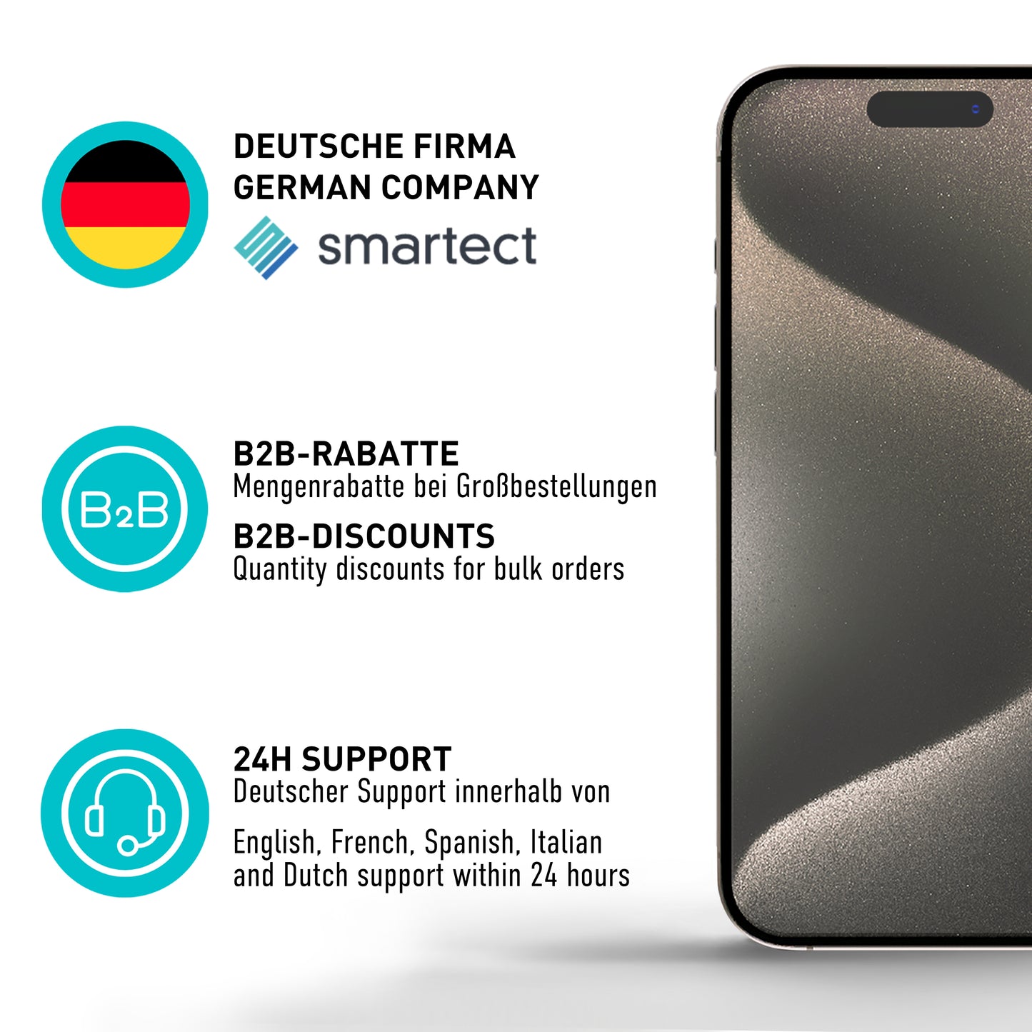 smartect Schutzglas Klar für Xiaomi 14T / 14T Pro, 3 Stück