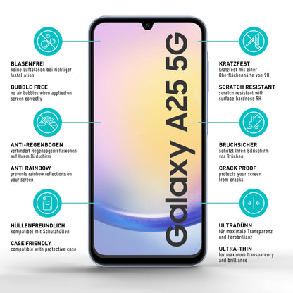 smartect Schutzglas Full Screen Matt für Samsung Galaxy A25 5G / A15 4G und 5G, 2 Stück