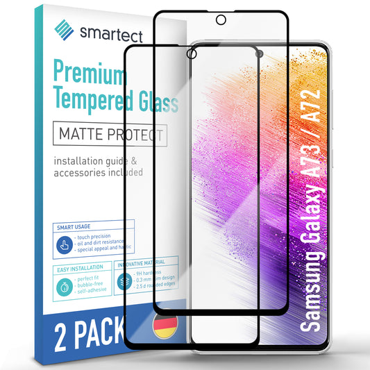 smartect Schutzglas Full Screen Matt für Samsung Galaxy A73 / A71, 2 Stück