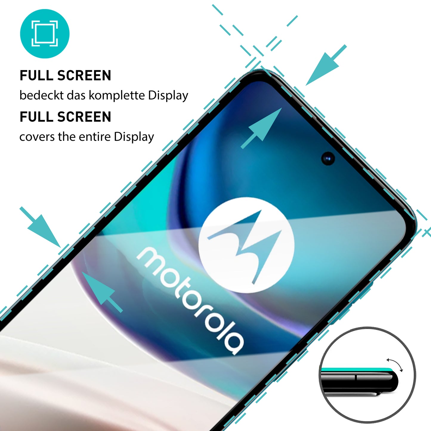 smartect Schutzglas Full Screen für Motorola Moto G42, 2 Stück