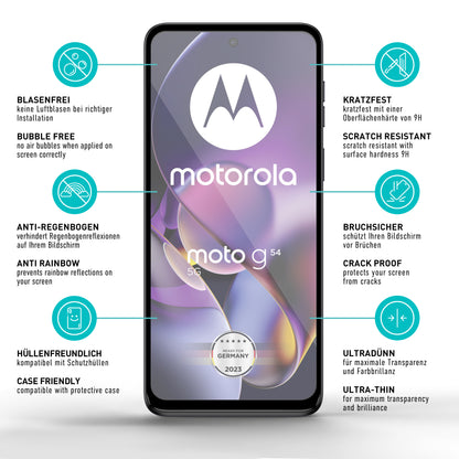 smartect Schutzglas Full Screen für Motorola Moto G84 5G / G54 5G, 2 Stück