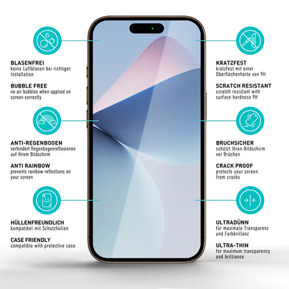 smartect Schutzglas Full Screen für Apple iPhone 17, 2 Stück + Positionierhilfe