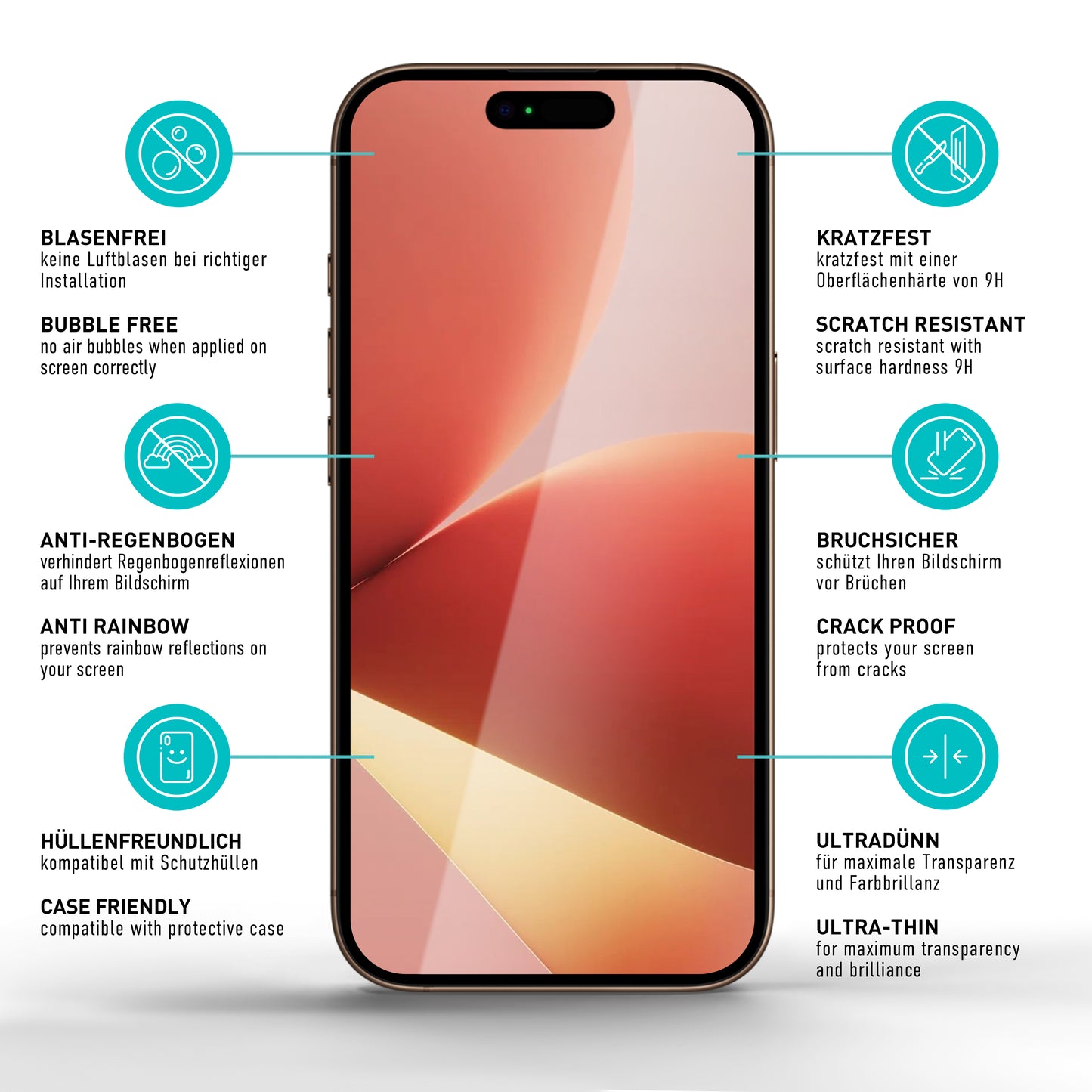 smartect Schutzglas Full Screen für Apple iPhone 17 Air, 2 Stück + Positionierhilfe