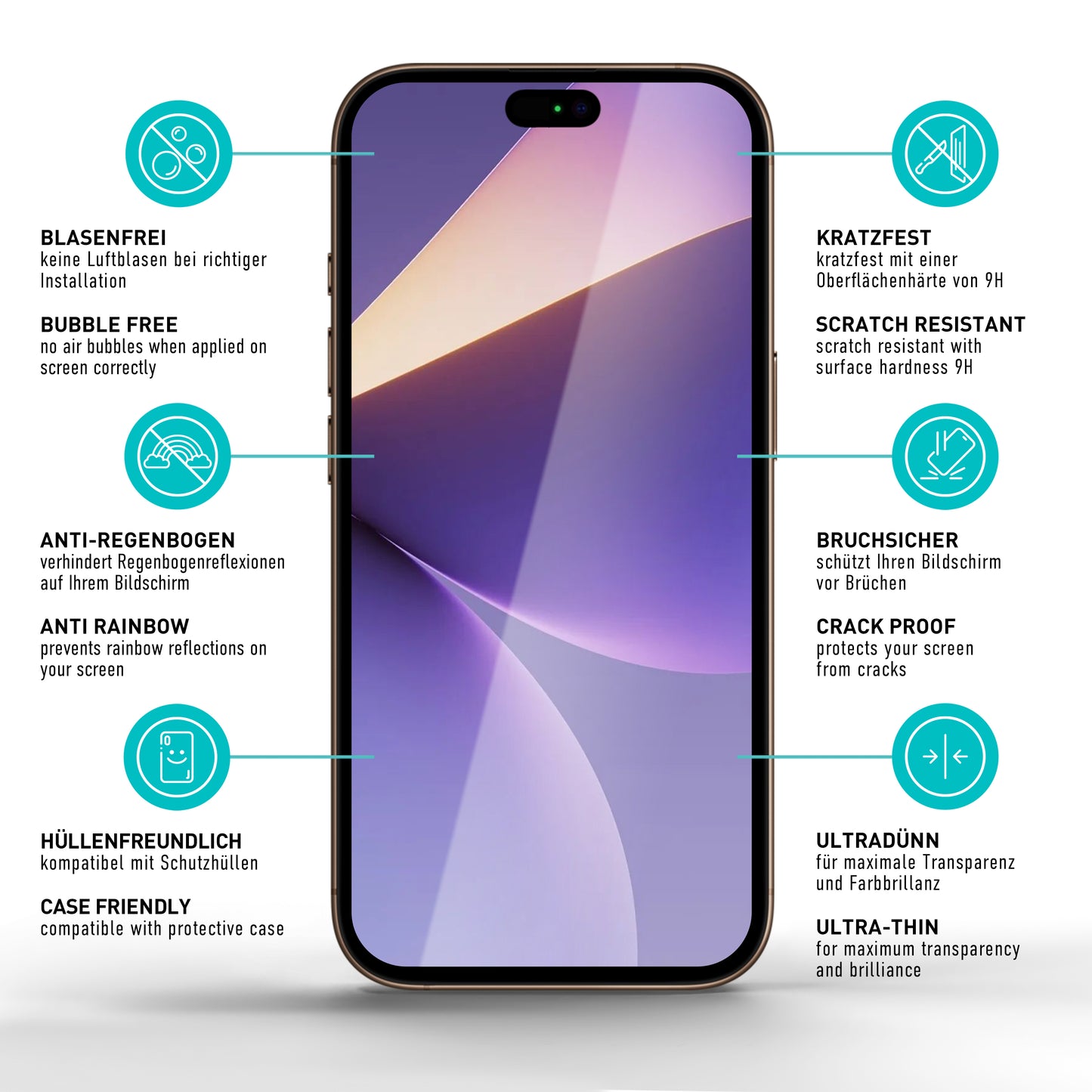 smartect Schutzglas Full Screen für Apple iPhone 17 Pro, 2 Stück + Positionierhilfe