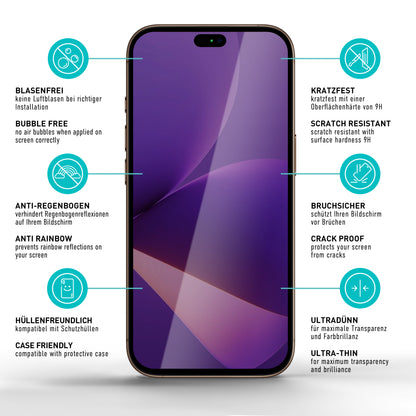 smartect Schutzglas Full Screen für Apple iPhone 17 Pro Max, 2 Stück + Positionierhilfe