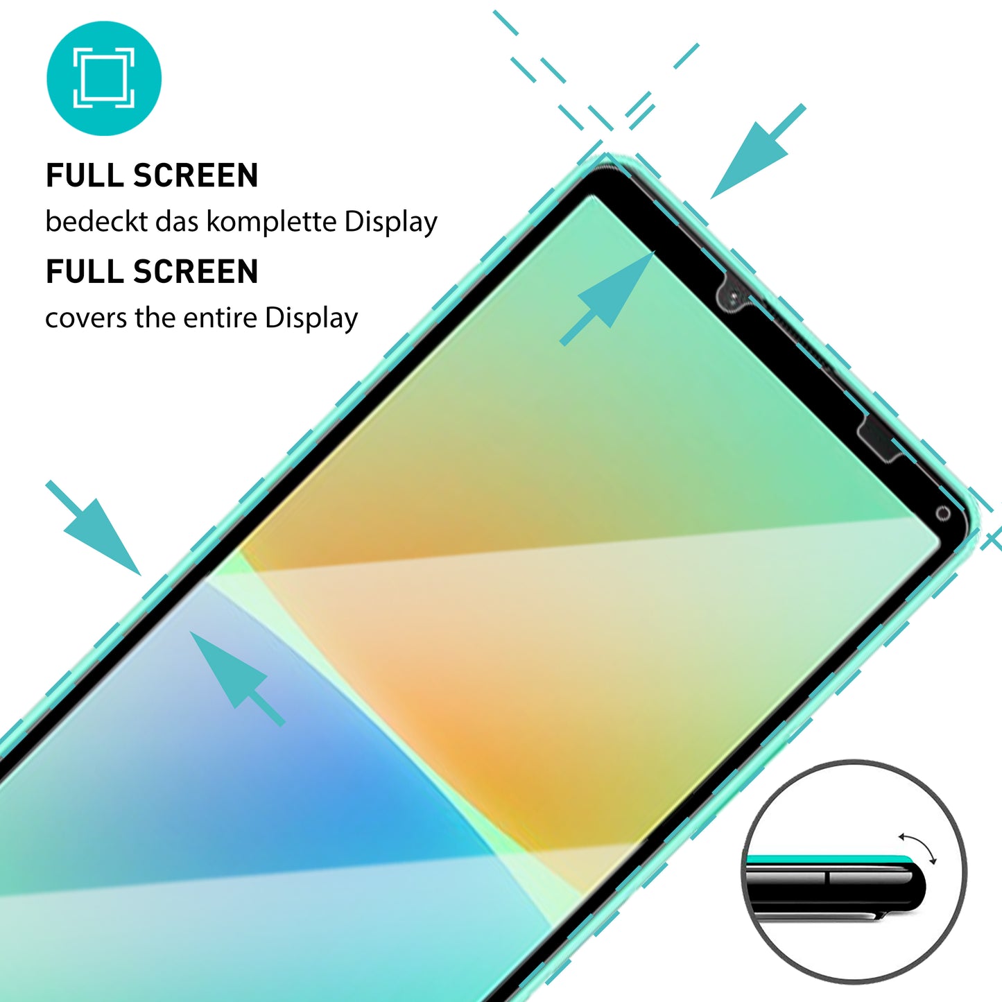 smartect Schutzglas Full Screen für Sony Xperia 10 IV, 2 Stück