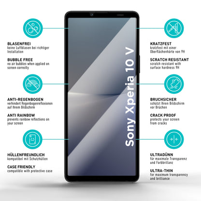 smartect Schutzglas Full Screen für Sony Xperia 10 V, 2 Stück