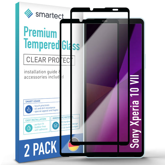 smartect Schutzglas Full Screen für Sony Xperia 10 VII, 2 Stück