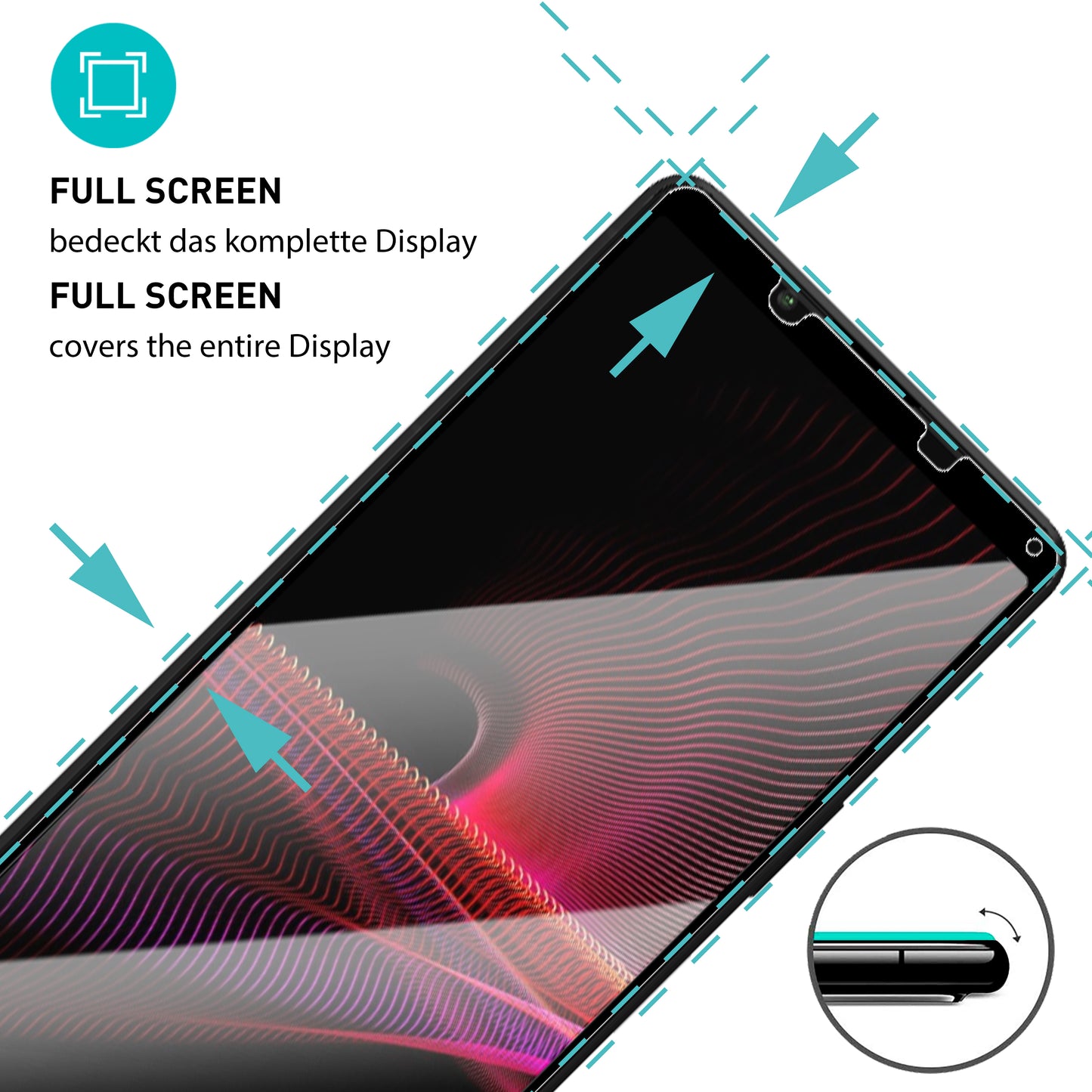 smartect Schutzglas Full Screen für Sony Xperia 1 III, 2 Stück