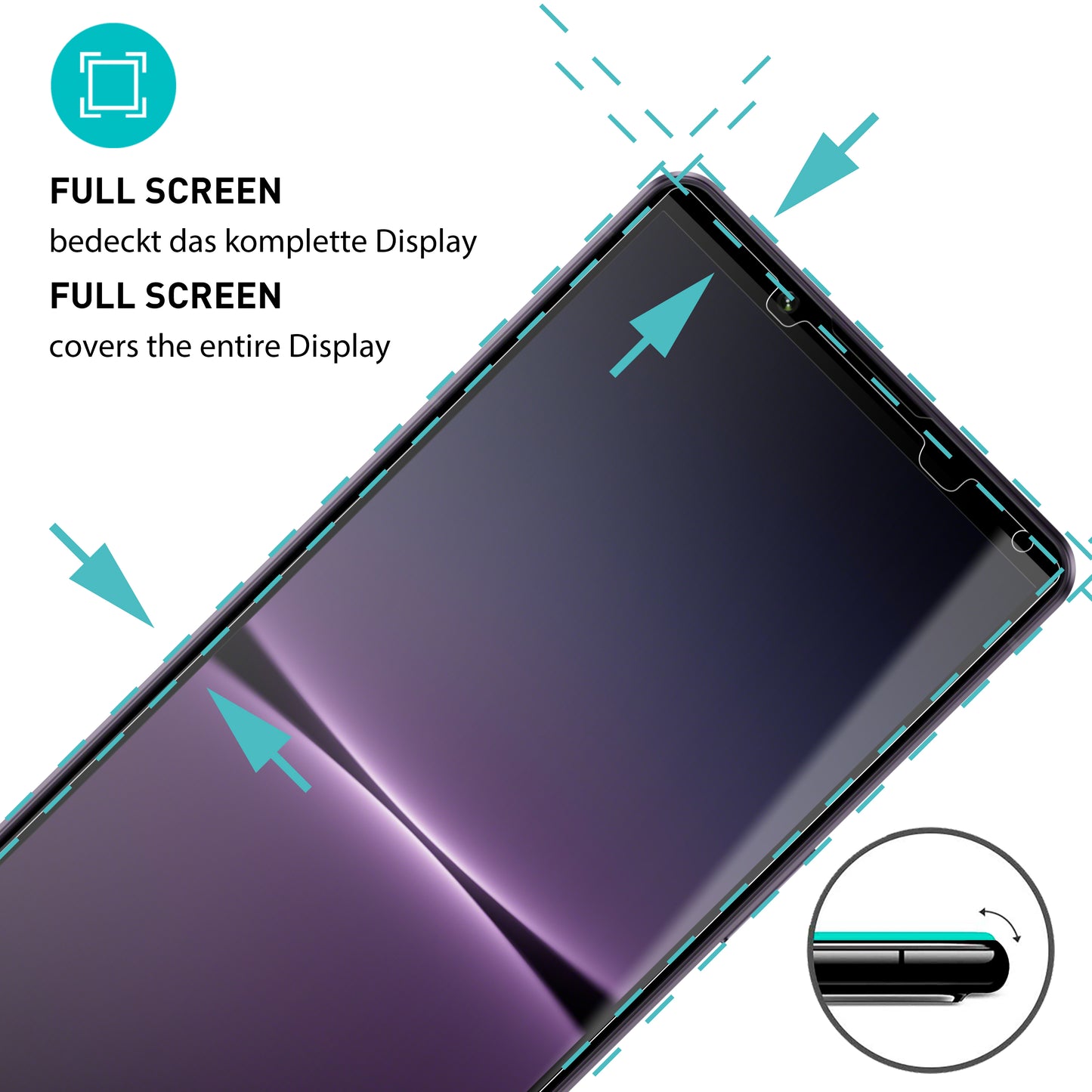 smartect Schutzglas Full Screen für Sony Xperia 1 IV, 2 Stück