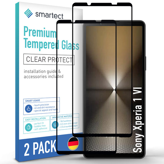 smartect Schutzglas Full Screen für Sony Xperia 1 VI, 2 Stück