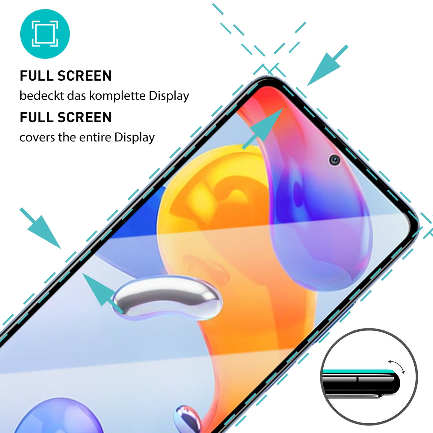 smartect Schutzglas Full Screen für Xiaomi Redmi Note 11 Pro 4G & 5G / 11 Pro+ / Poco X4 Pro, 2 Stück