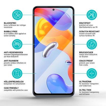 smartect Schutzglas Full Screen für Xiaomi Redmi Note 11 Pro 4G & 5G / 11 Pro+ / Poco X4 Pro, 2 Stück