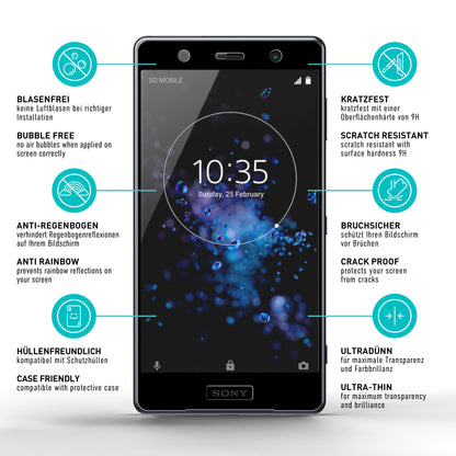 smartect Schutzglas Full Screen für Sony Xperia XZ2 [NOT Z2], 2 Stück