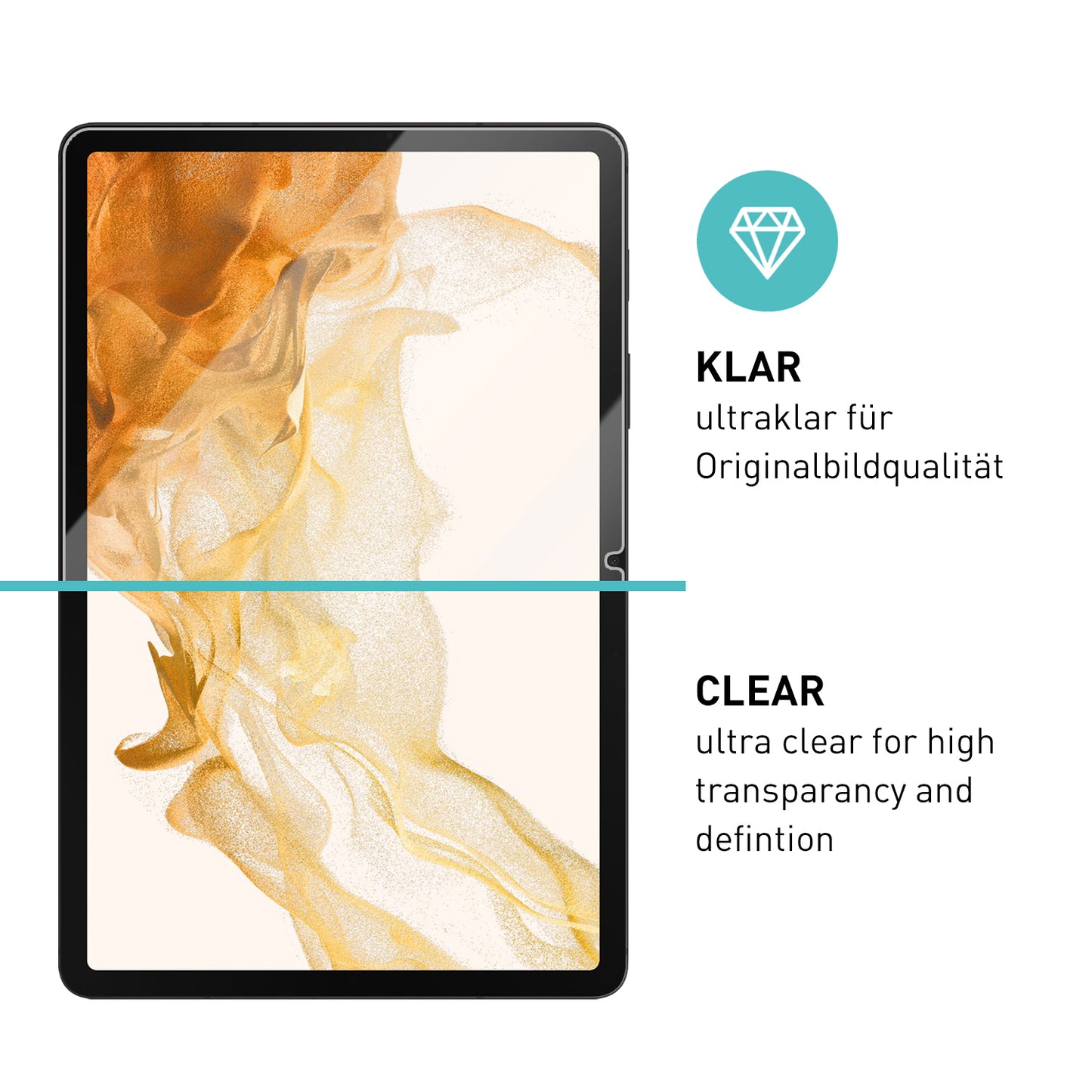 smartect Schutzglas Klar für Samsung Galaxy Tab S8 / Tab S7, 2 Stück