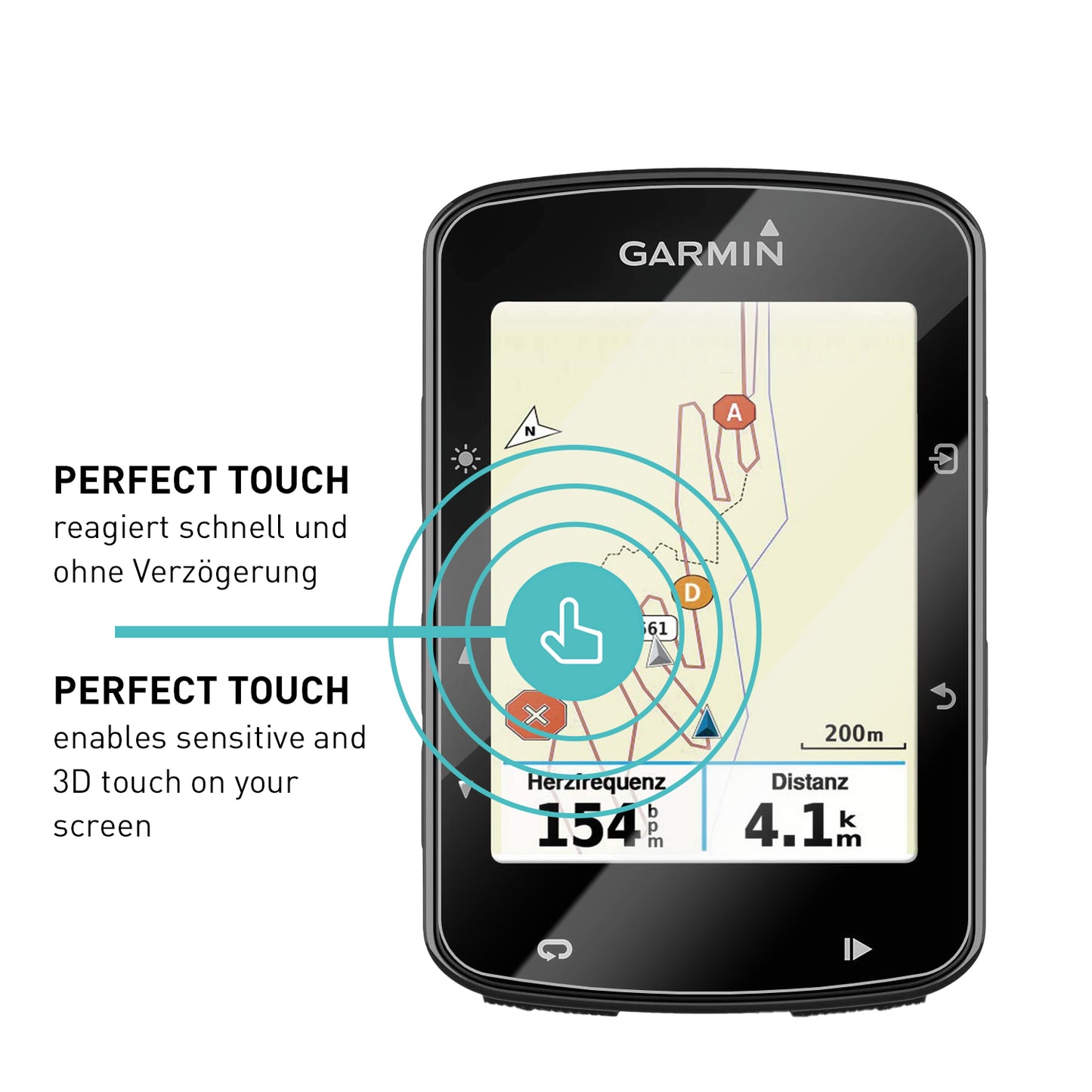 smartect Schutzglas Klar für Garmin Edge 520 / 520 Plus / 820, 2 Stück